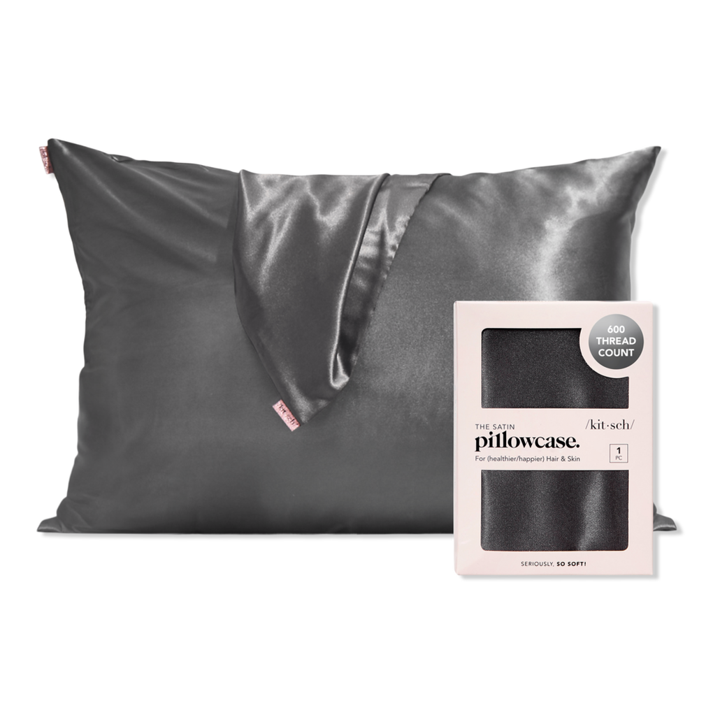 Charcoal Satin Pillowcase - Kitsch