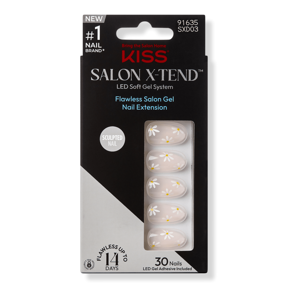 Kiss Salon X-tend Led Soft Gel System Design Nails - Red Flags