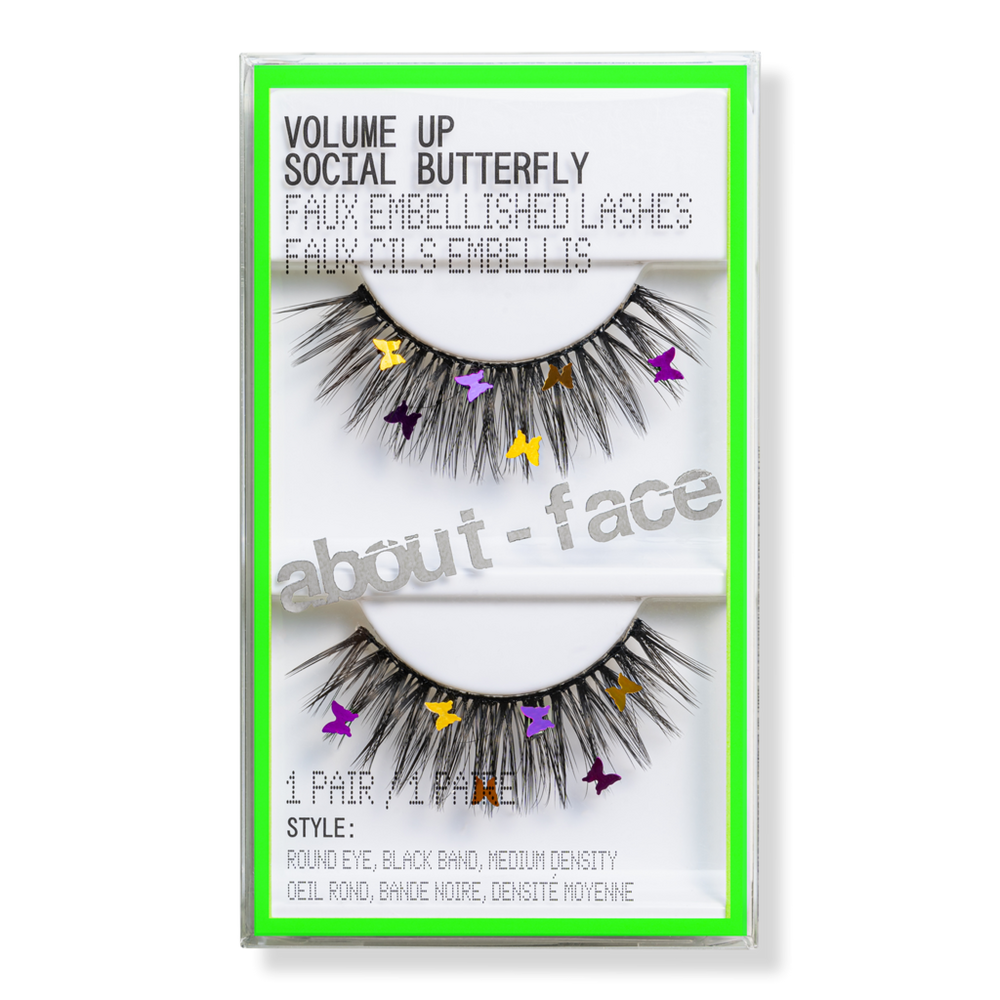 About-face Volume Up Faux Embellished Lashes - Social Butterfly