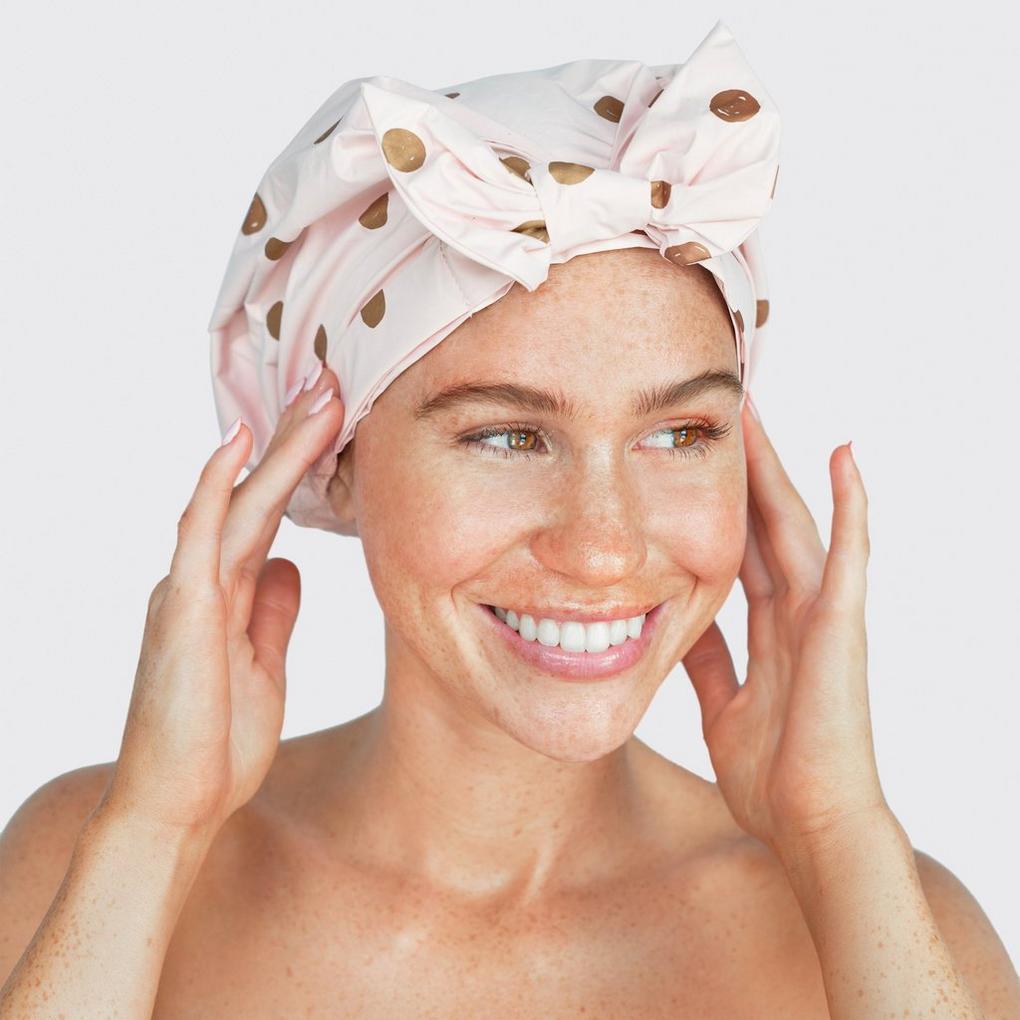 Recycled Polyester Luxe Shower Cap - Palm Leaves