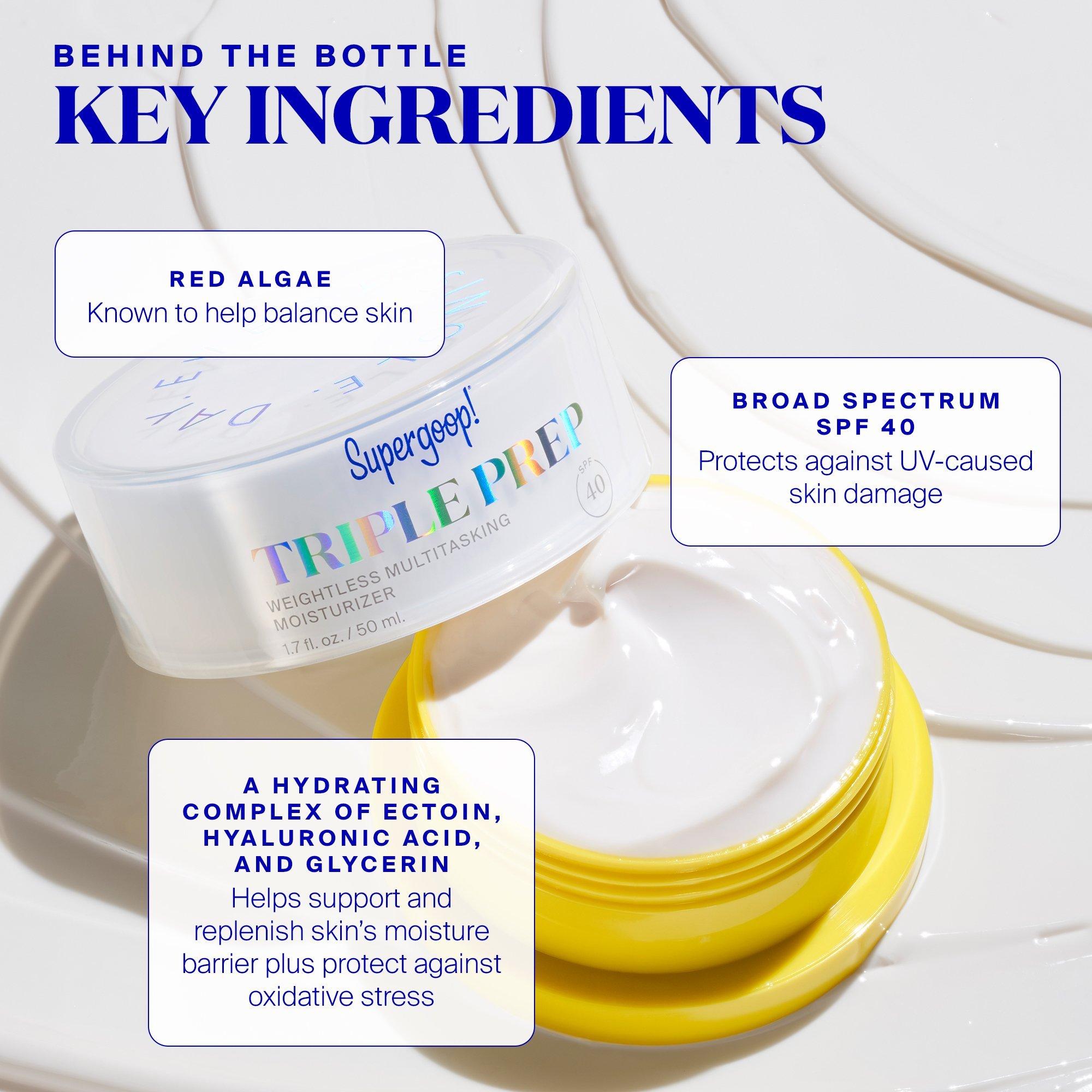 Невесомый увлажняющий солнцезащитный крем для лица Supergoop! Triple Prep SPF 40 — фото 5