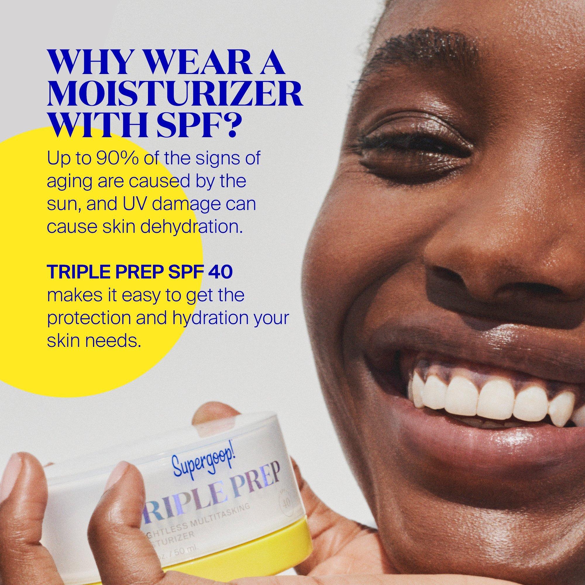 Невесомый увлажняющий солнцезащитный крем для лица Supergoop! Triple Prep SPF 40 — фото 8