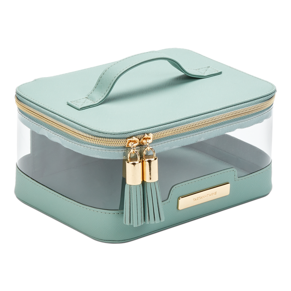 Tartan + Twine Clear Sage Cosmetic Box with Handle
