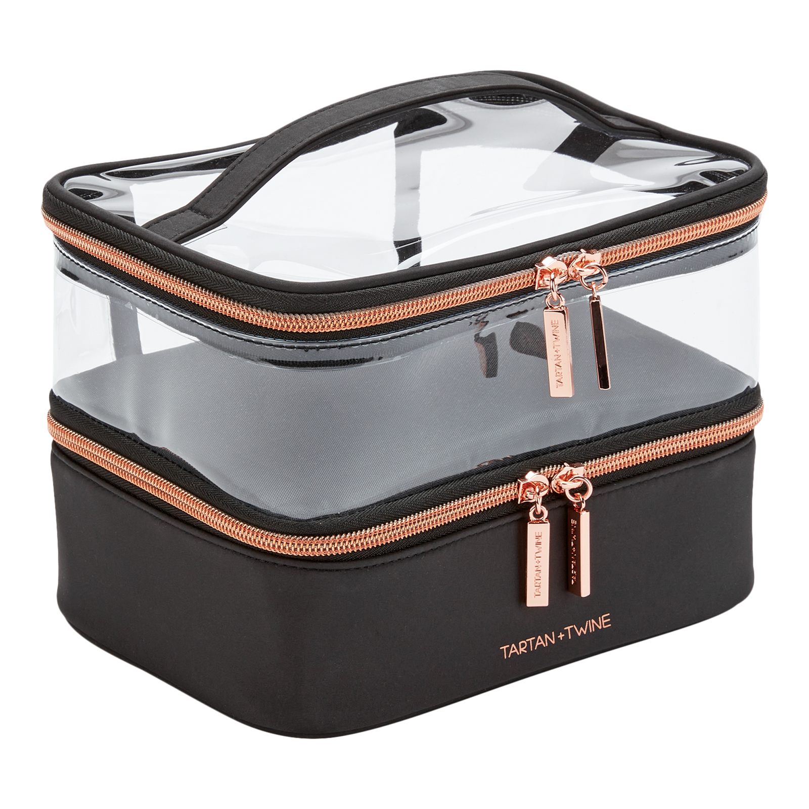 Basics Black Double-Zip Train Case