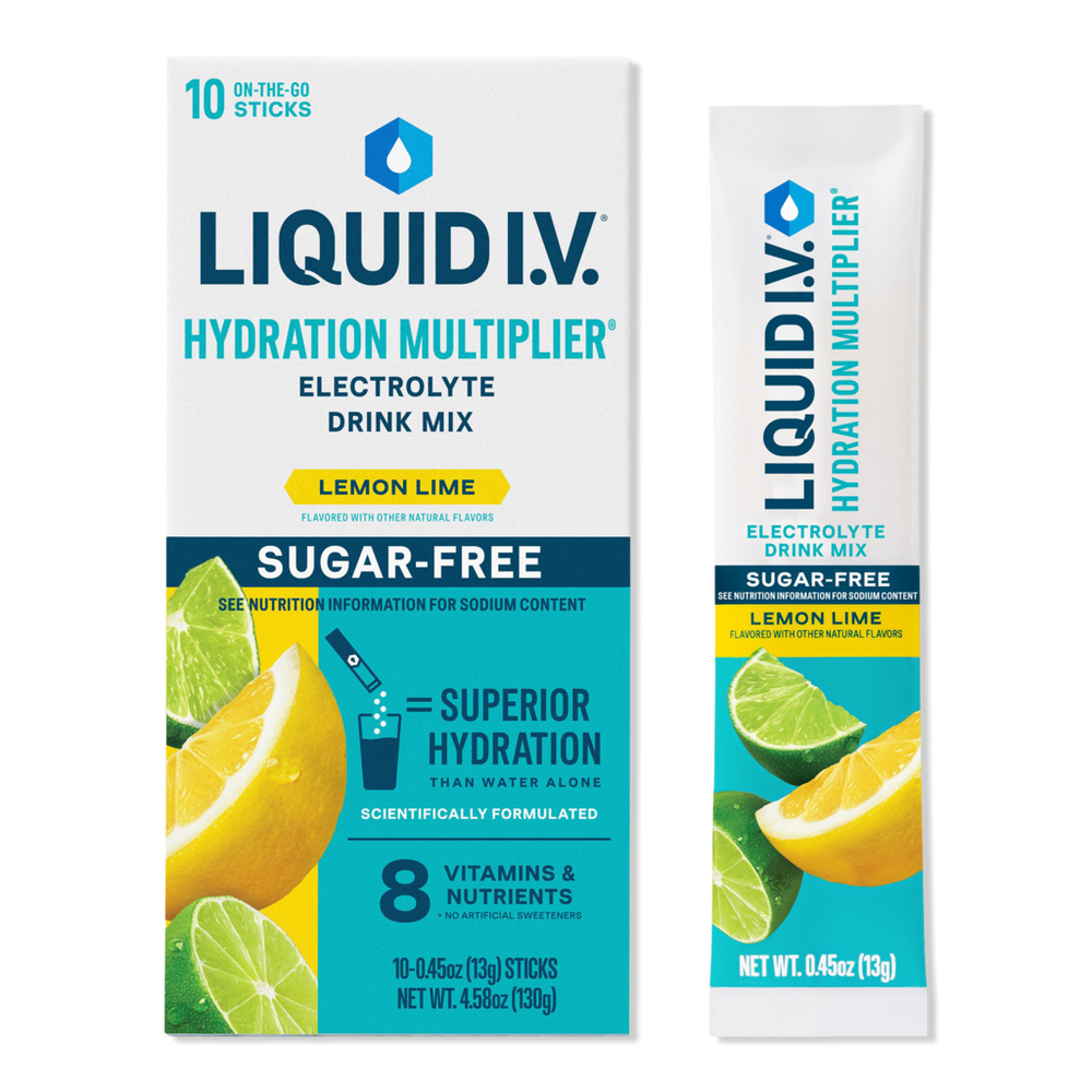 LIQUID I.V. Hydration Multiplier Electrolyte Drink Mix Sugar Free Lemon Lime