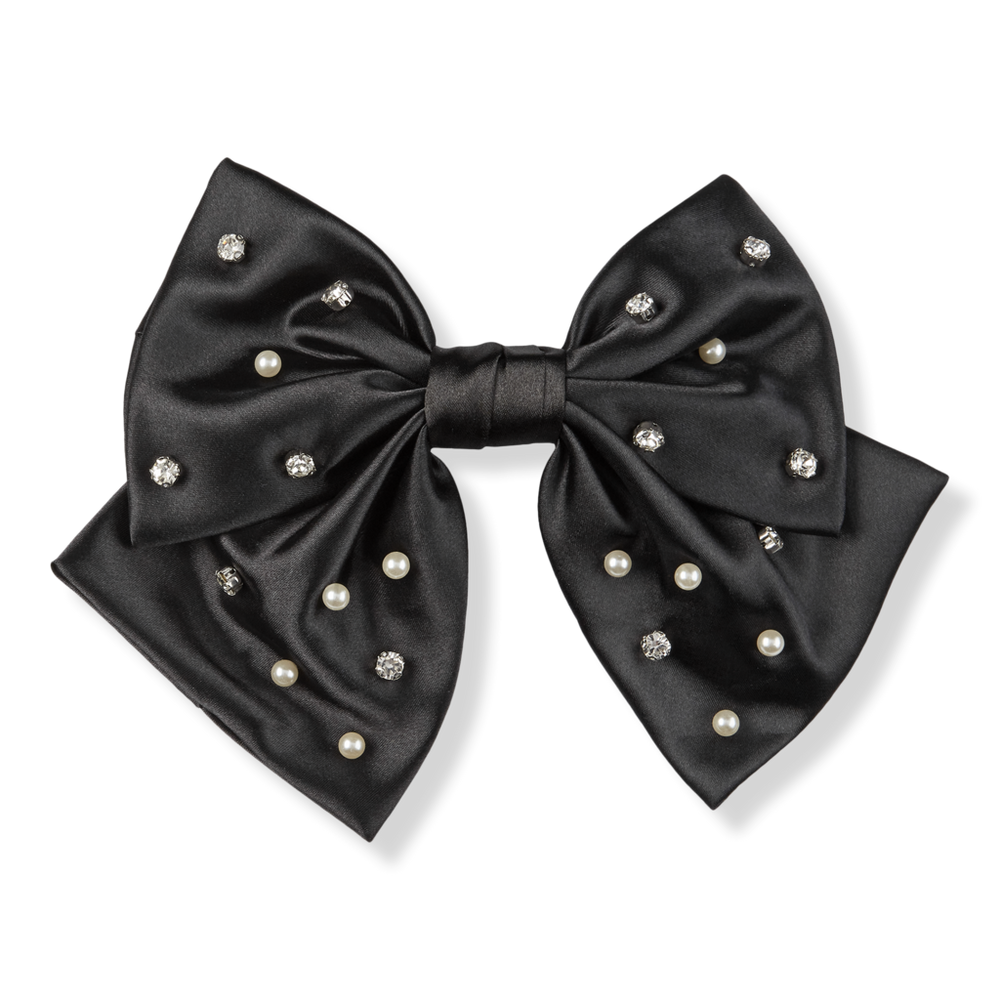 Scünci Elite Bow Barrette With Stones And Pearls