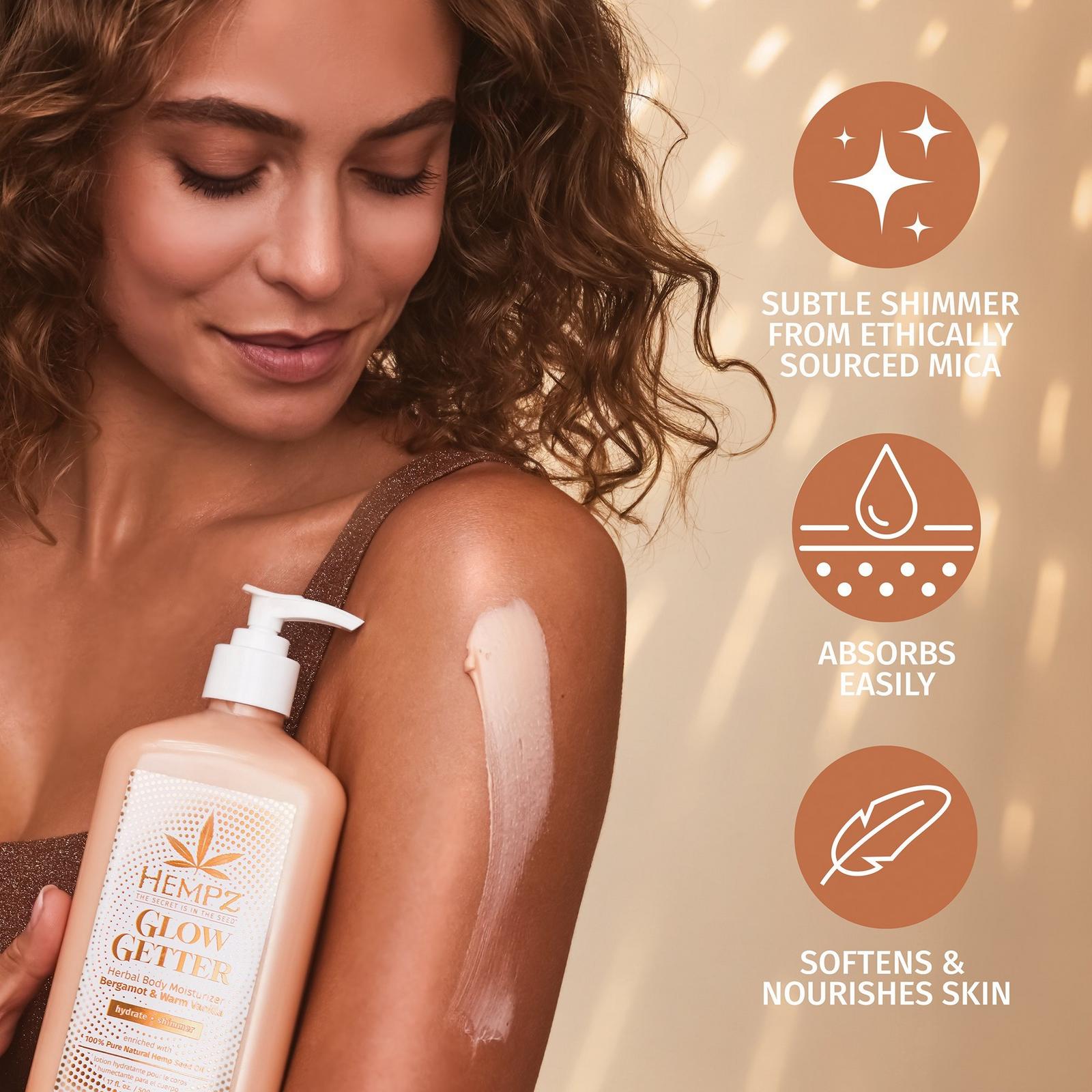 Hempz - 17 oz Glow Getter Herbal Body Moisturizer with Hempz - 17 oz Glow Getter Herbal Body Moisturizer with