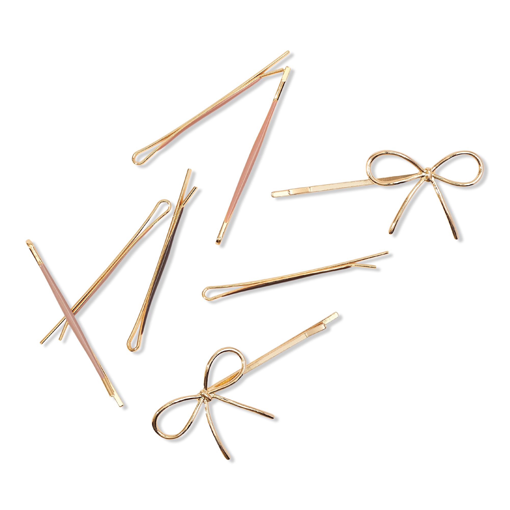 Kitsch Metal Enamel Puffy & Bow Bobby Pins #1