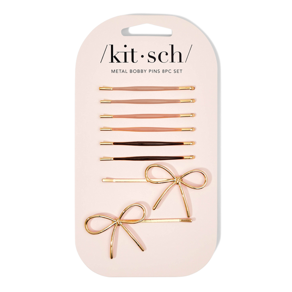 Kitsch Metal Enamel Puffy & Bow Bobby Pins #2