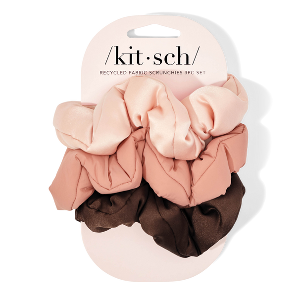 Kitsch Recycled Fabric Puffy Scrunchies #2