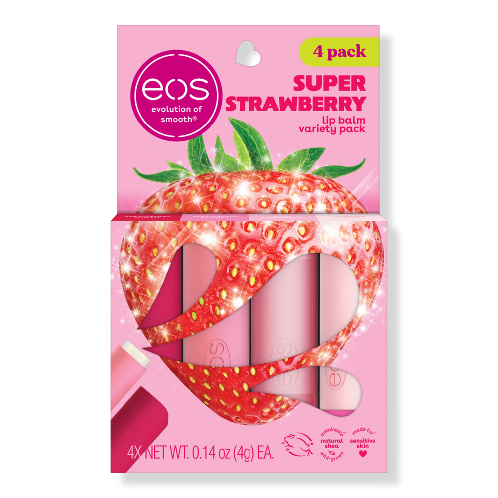 Eos Best Of The Bunch 4 Piece Lip Balm - Super Strawberry