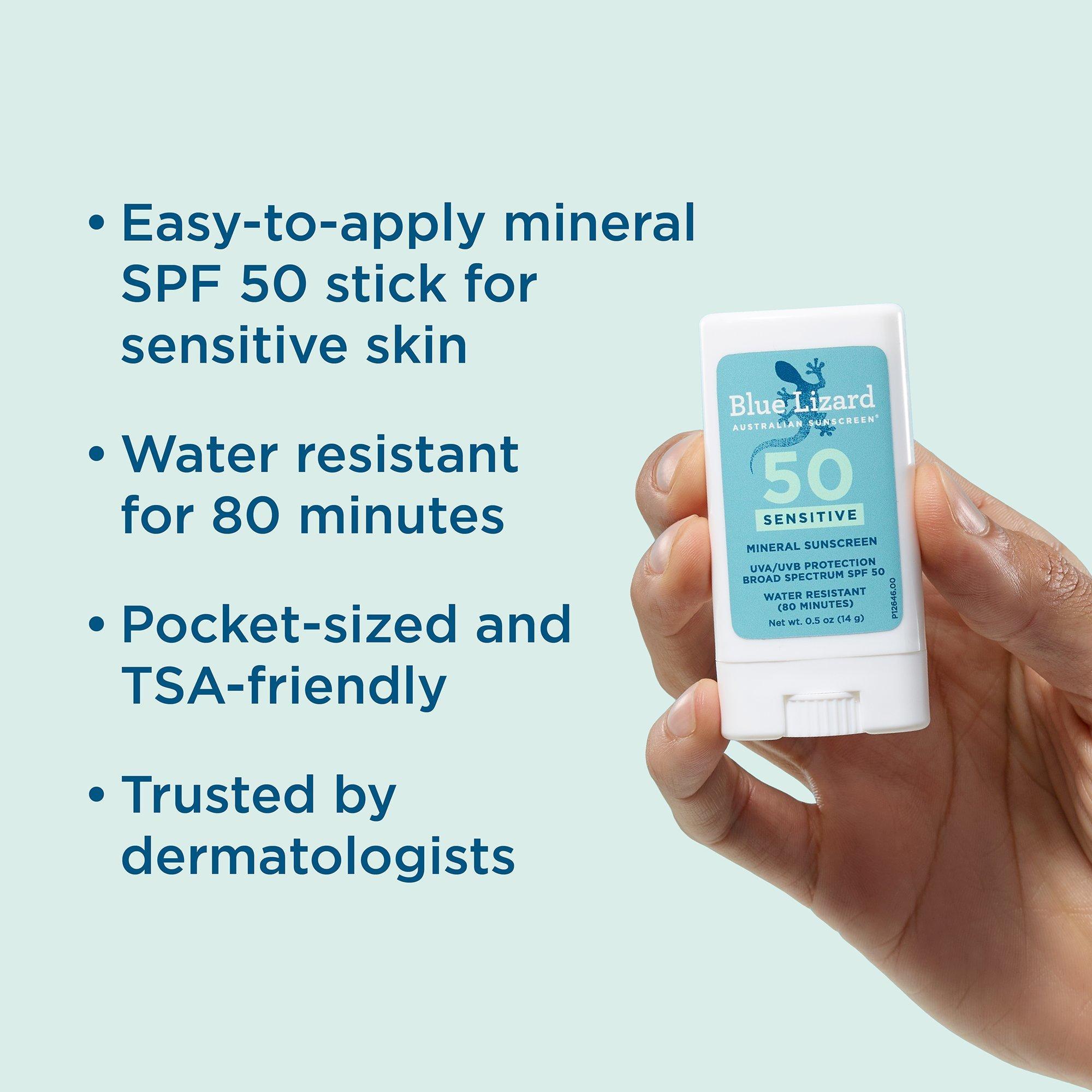 Минеральный солнцезащитный стик Blue Lizard Australian Sunscreen Sensitive SPF 50+ — фото 5