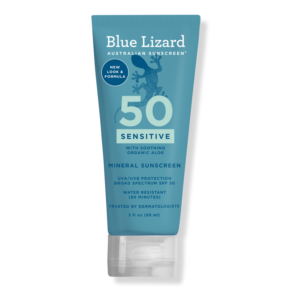 Blue Lizard Australian Sunscreen Sensitive Mineral Sunscreen Lotion Spf 50+ - 3.0 oz