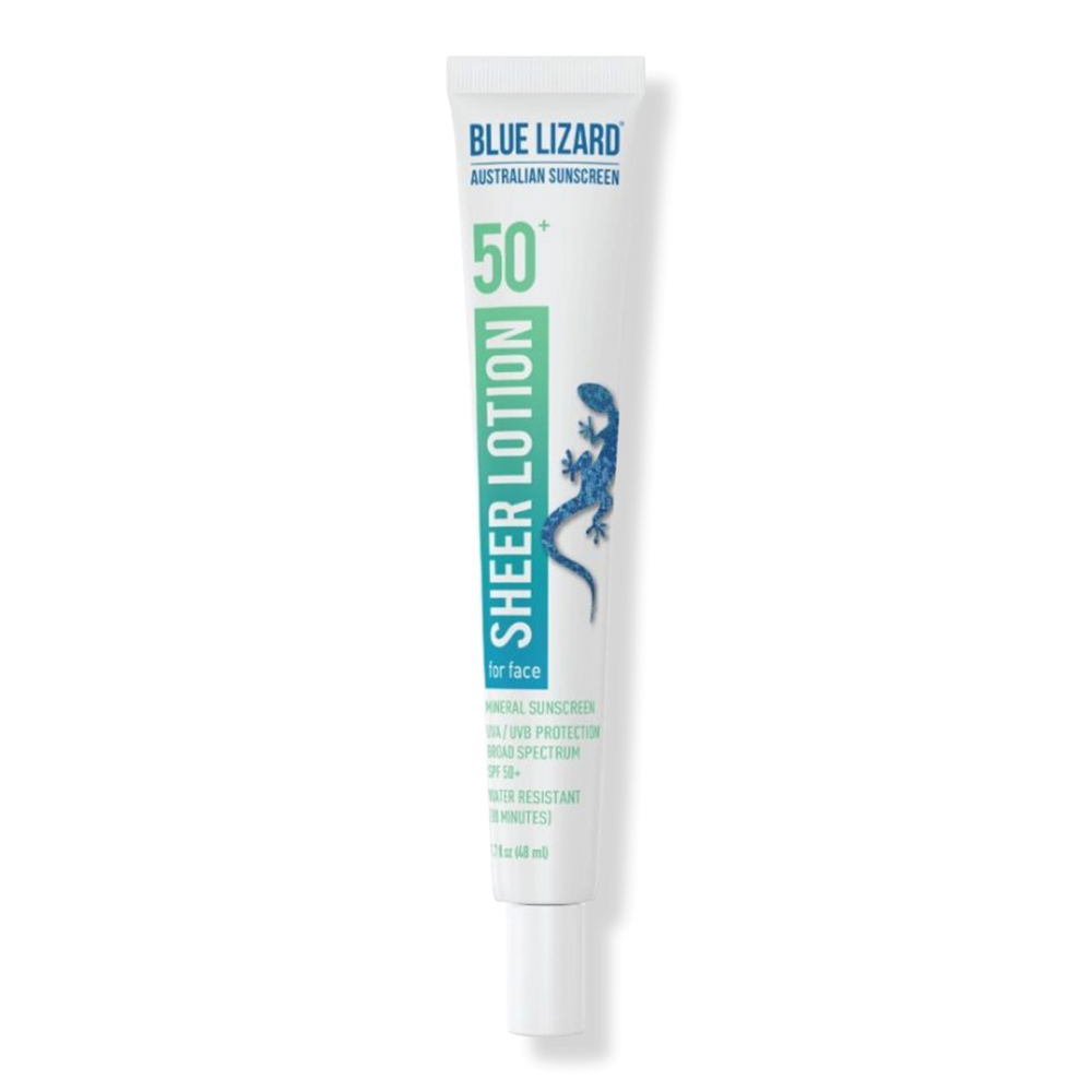 Blue Lizard Australian Sunscreen Sheer Mineral Sunscreen Lotion For Face Spf 50+
