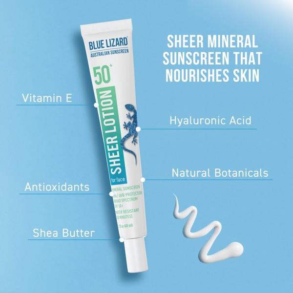 BLUE LIZARD AUSTRALIAN SUNSCREEN Sheer Mineral Sunscreen Lotion for Face SPF 50+ #5