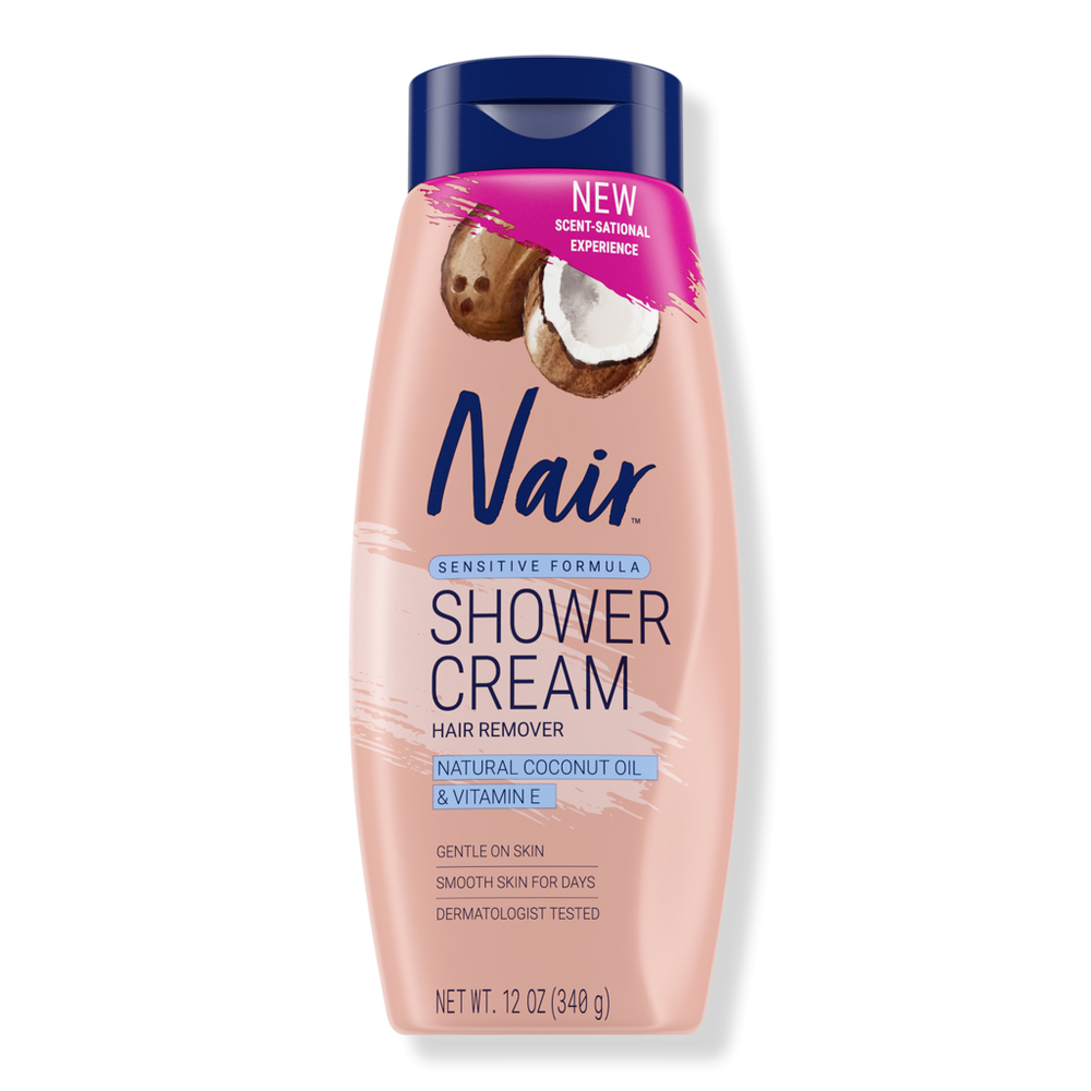 Nair Shower Cream Hair Remover Sensitive Formula with Coconut Oil and Vitamin E