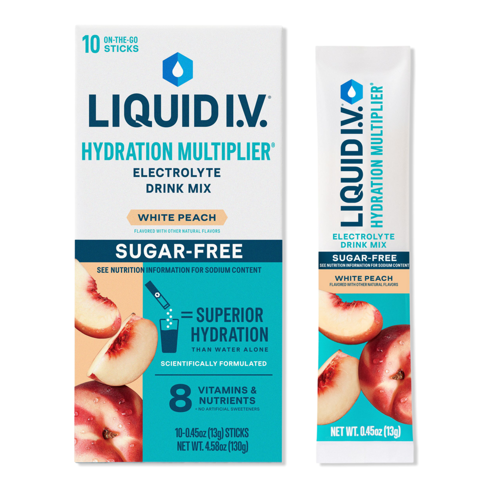 LIQUID I.V. Hydration Multiplier Electrolyte Drink Mix Sugar Free White Peach