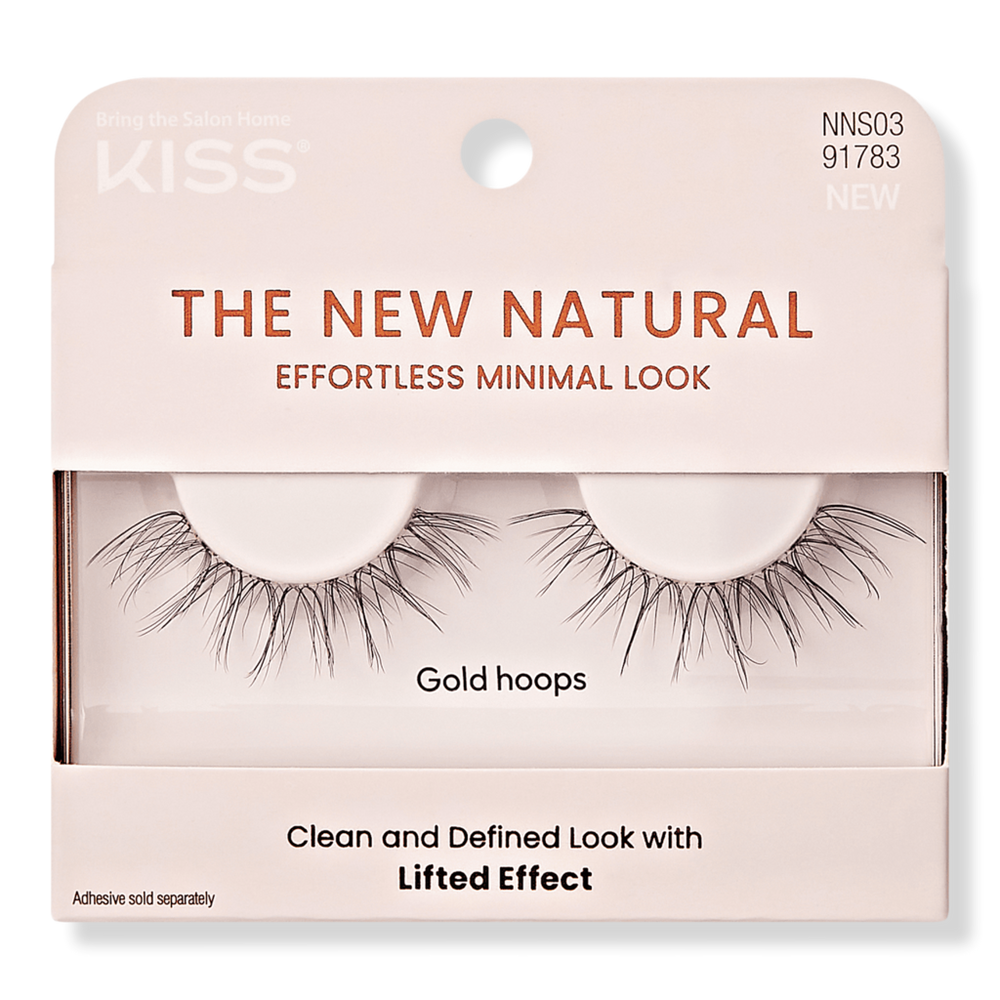Kiss The New Natural Glue-On Lashes, Gold Hoops