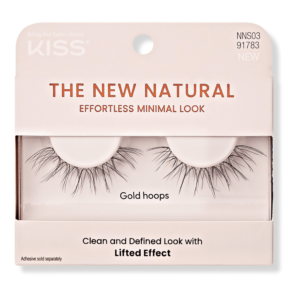 Kiss The New Natural Glue-on Lashes, Gold Hoops