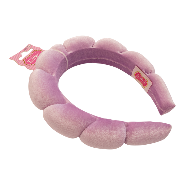 The Vintage Cosmetic Company Padded Lilac Velour Spa Headband #3