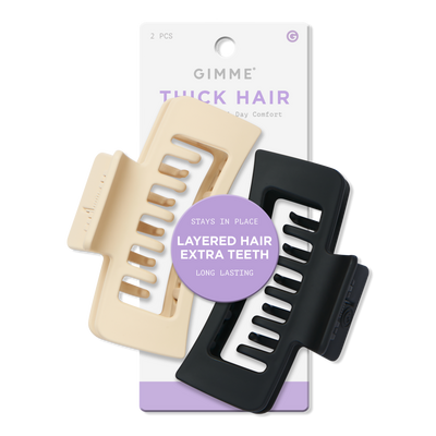 GIMME beauty Thick Hair Double Teeth Rectangle Claw Clip