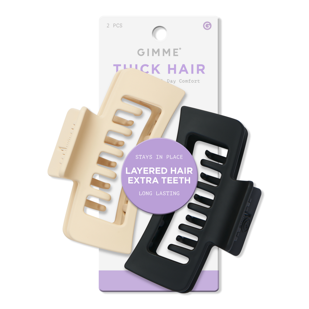 Gimme Beauty Thick Hair Double Teeth Rectangle Claw Clip - Blonde/black