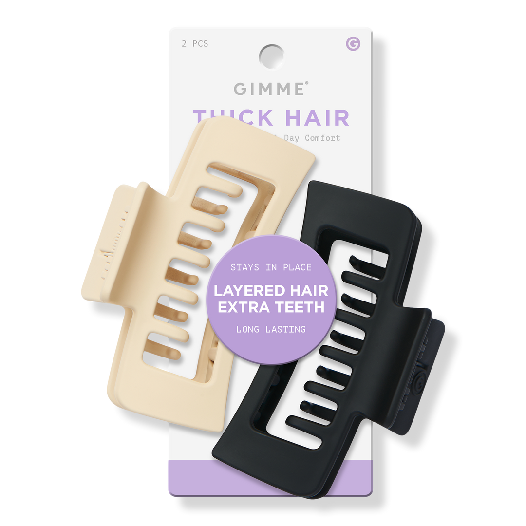 GIMME beauty Thick Hair Double Teeth Rectangle Claw Clip #1