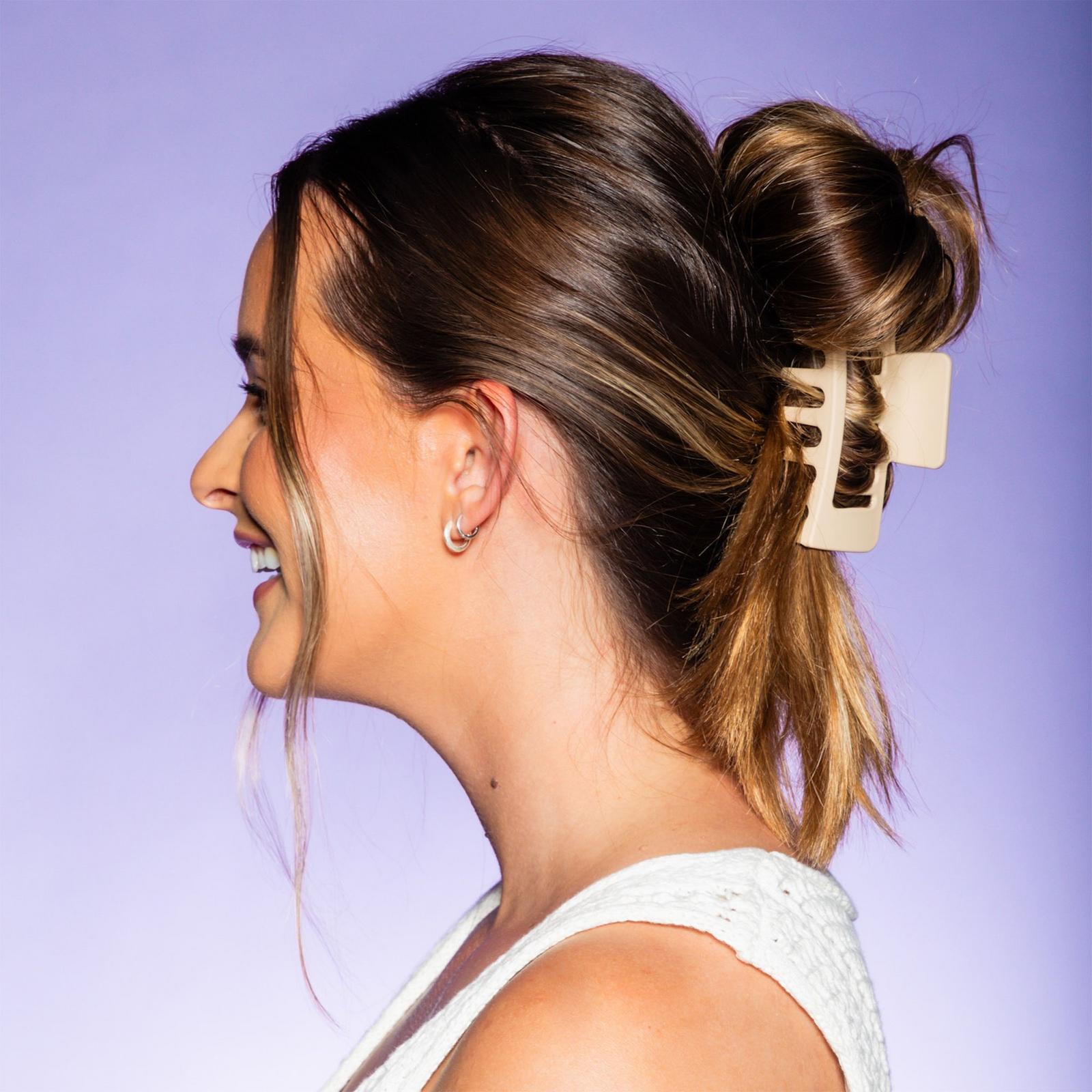 Thick Hair Double Teeth Rectangle Claw Clip