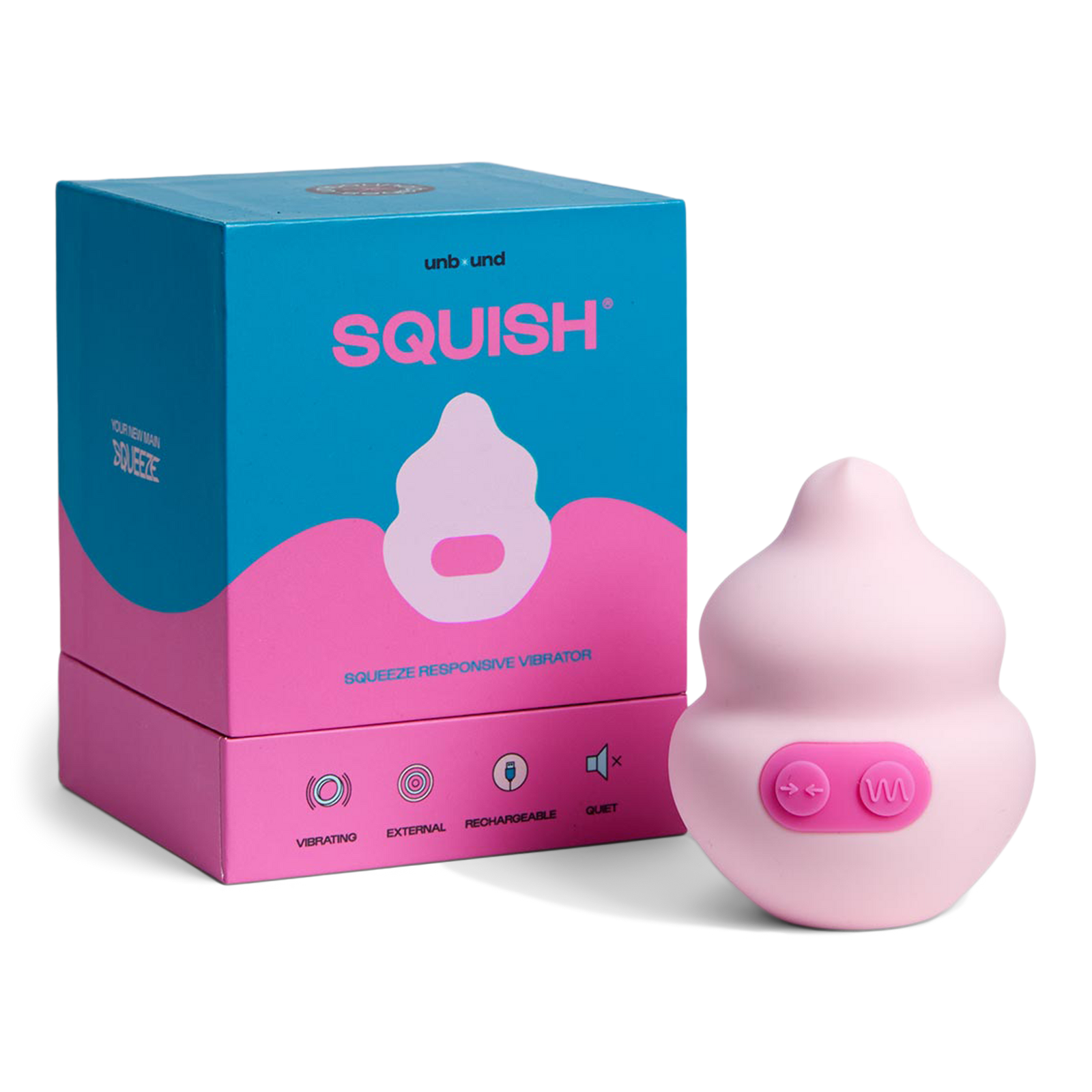 Squish Squeeze Responsive Vibrator - Quartz/Cerise