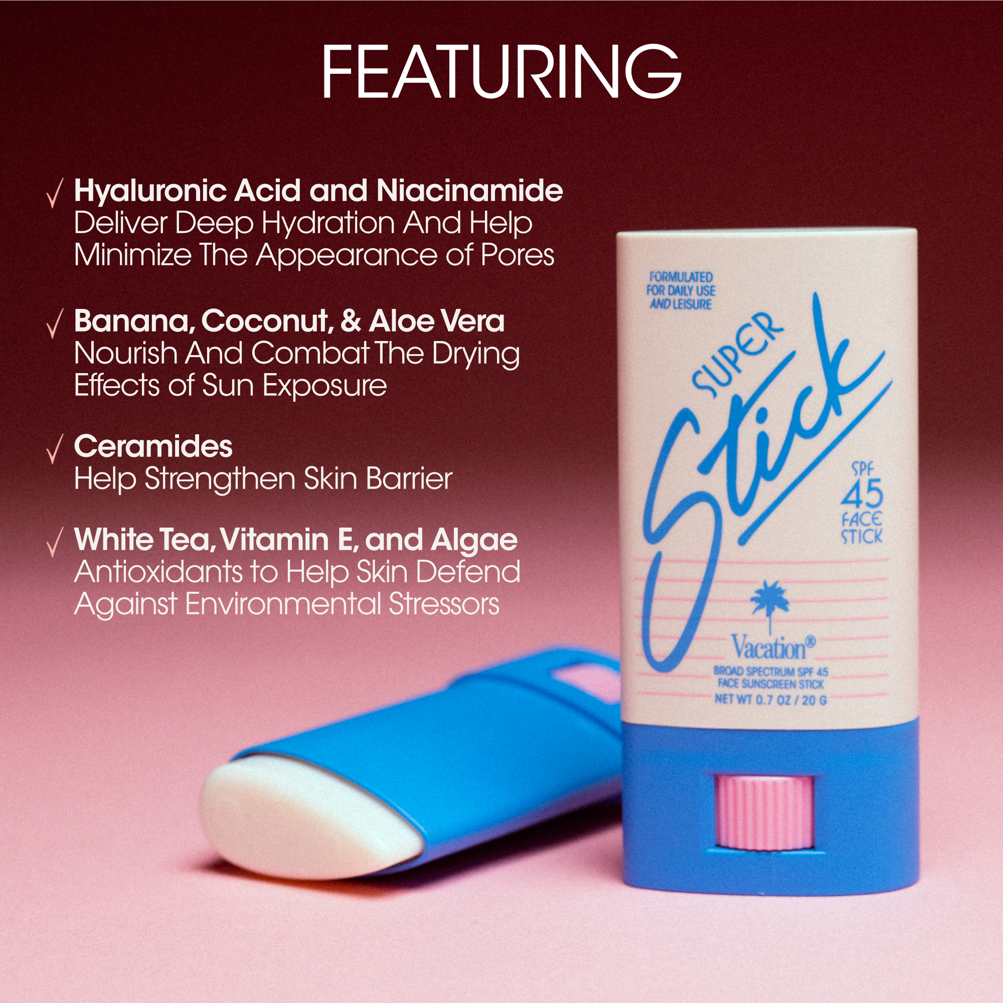 Солнцезащитный стик для лица Vacation Super Stick SPF 45 — фото 4