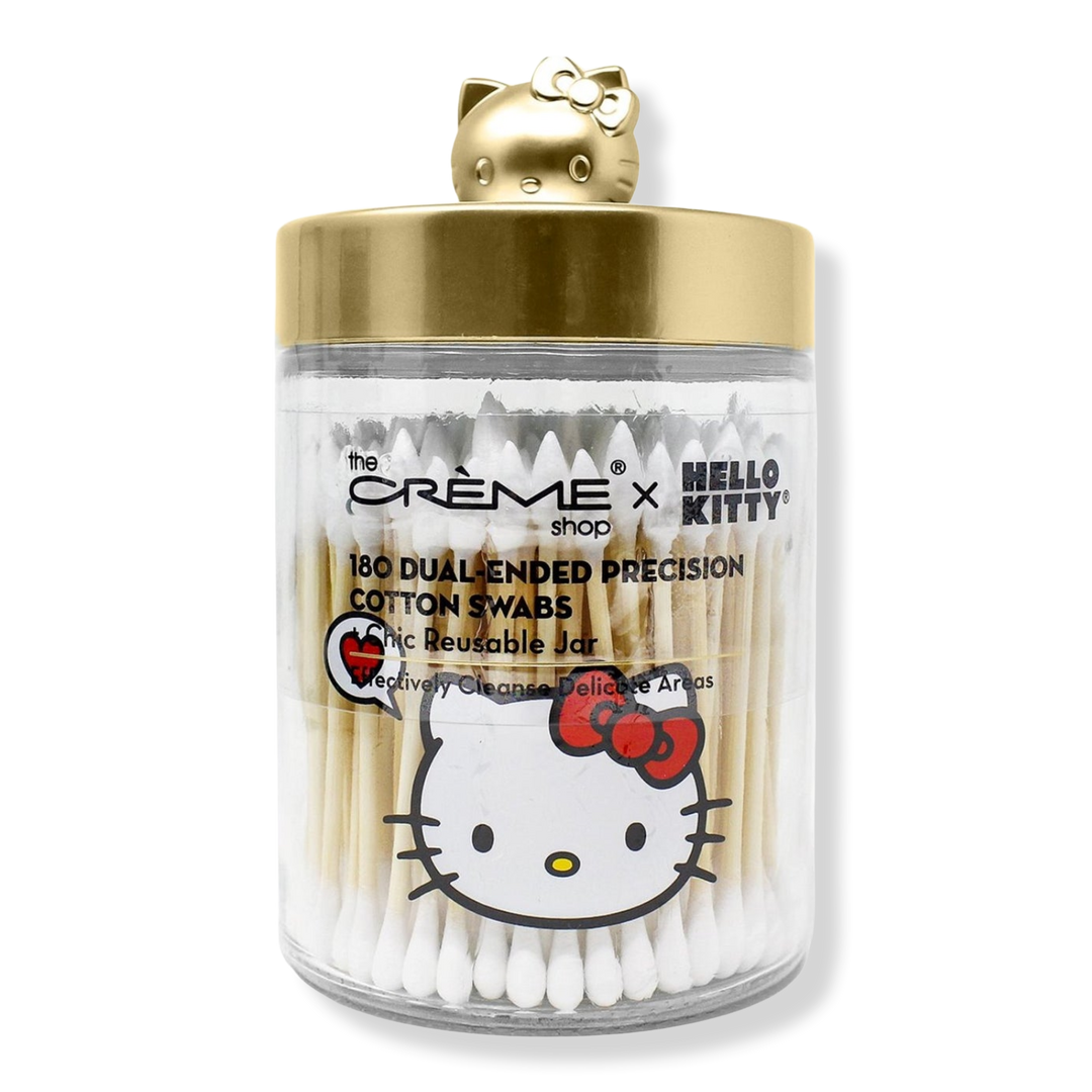 The Crème Shop Hello Kitty Chic Reusable Jar with Cotton Swabs - Matte Gold #1