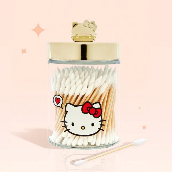 The Crème Shop Hello Kitty Chic Reusable Jar with Cotton Swabs - Matte Gold #2