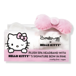 The Creme Shop Hello Kitty Plush Spa Headband with Signature Bow-Pink
