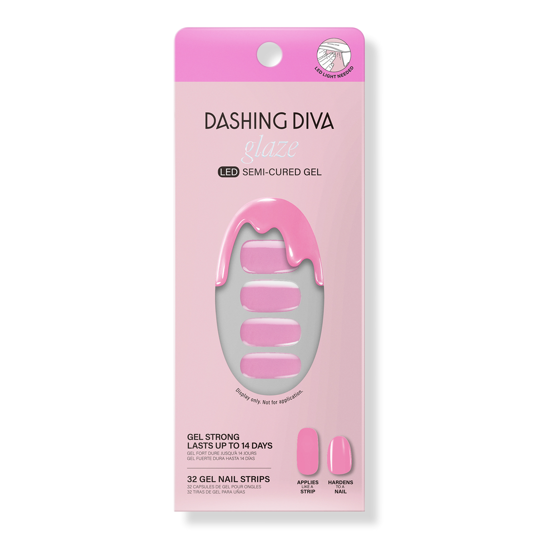 Dashing Diva Faux Pink Glaze Semi-Cured Gel Art #1