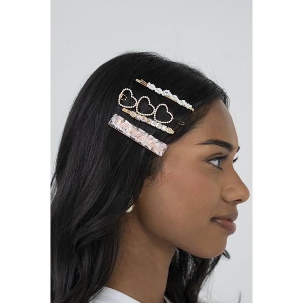 Locks & Mane 'The Carol' 3 Hearts Barrette Set #2