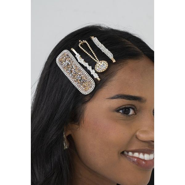 Locks & Mane 'The Piper' Pave Stone Barrette Set #2