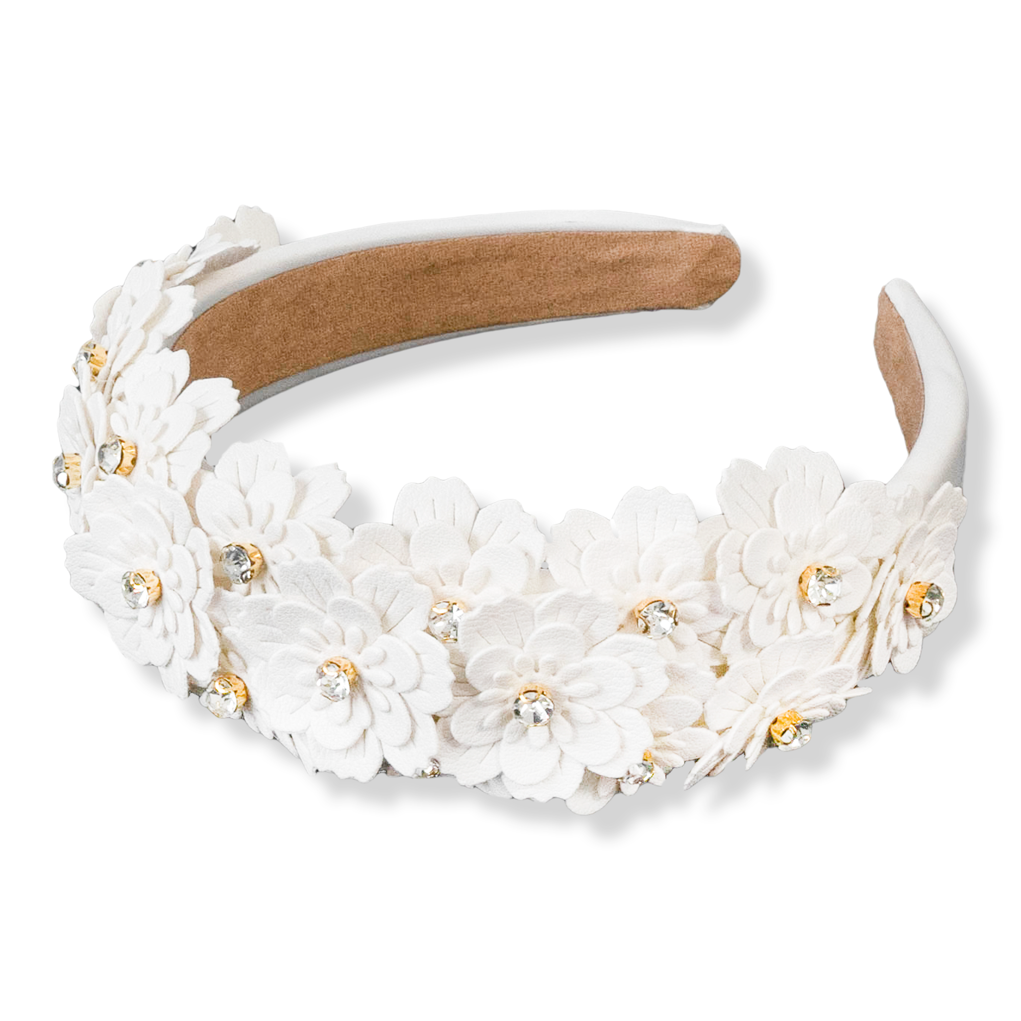 La Stupenderia floral-appliqué stretch-cotton headband - White