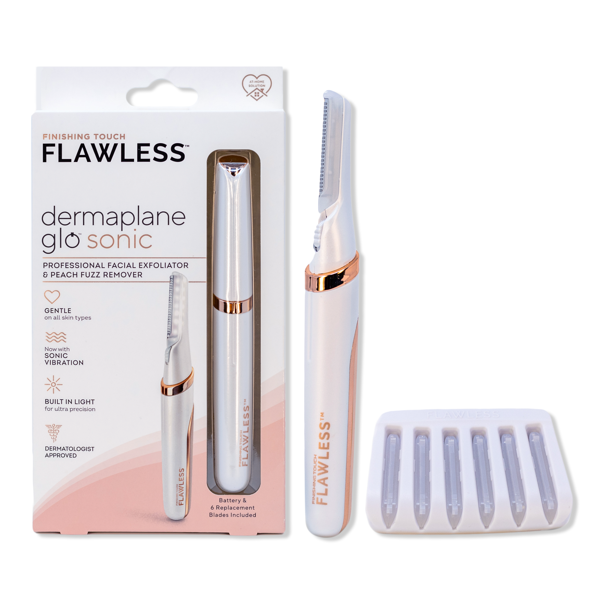 Flawless by Finishing Touch Dermaplane Glo Sonic Lighted Facial Exfoliator #1