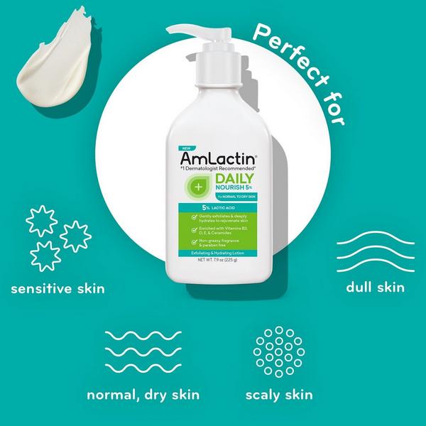 AmLactin Daily Nourish Lotion with 5% Lactic Acid AHA #3