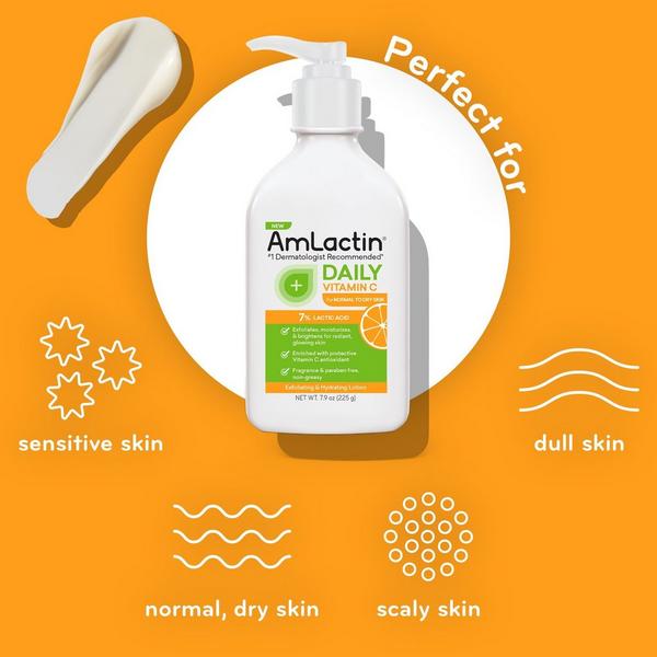 AmLactin Daily Vitamin C Lotion with 7% Lactic Acid AHA #3