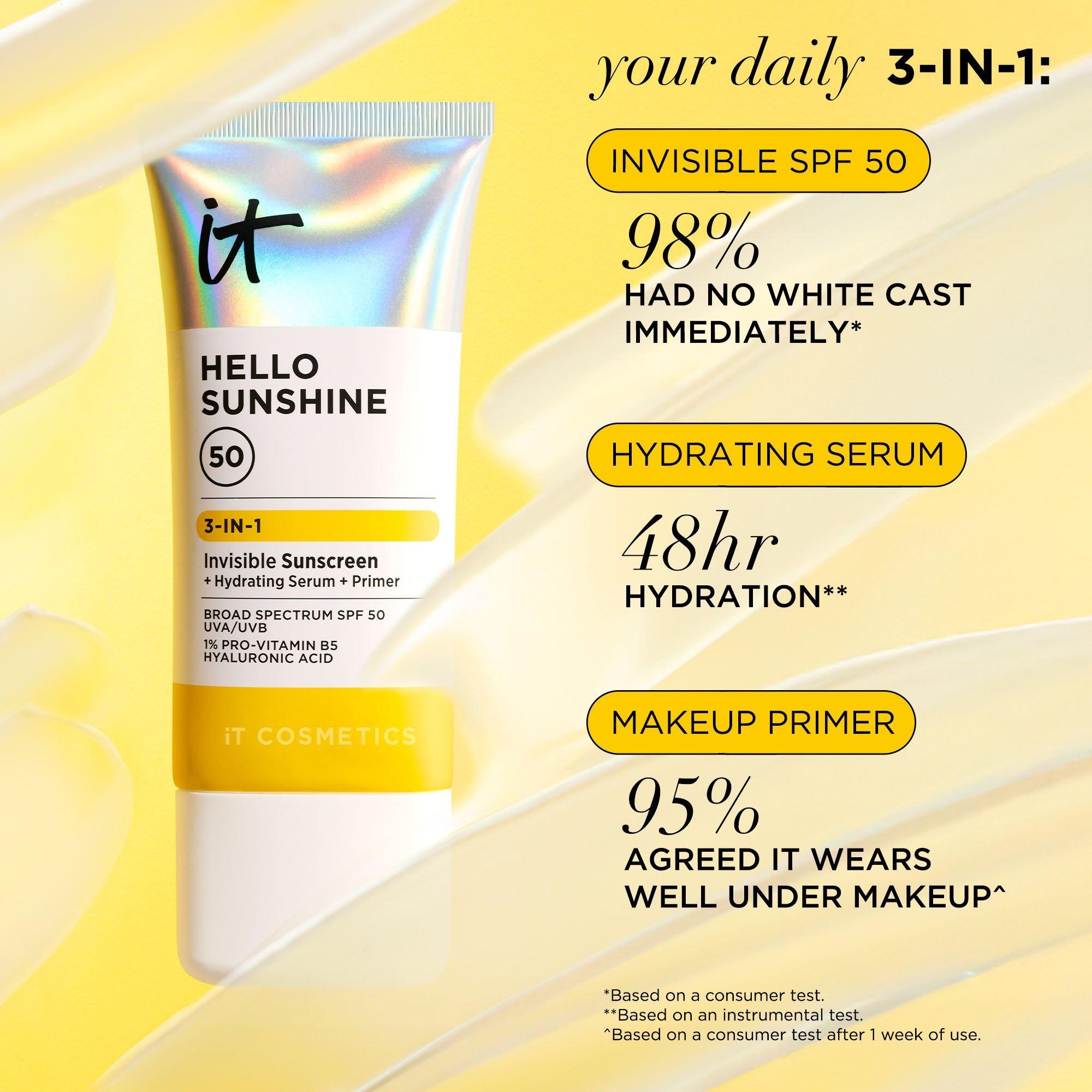 Невидимый солнцезащитный крем для лица IT Cosmetics Hello Sunshine SPF 50 — фото 3