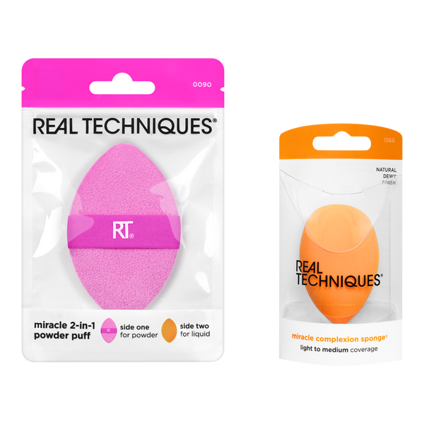 Real Techniques Miracle Complexion Sponge + Miracle 2-In-1 Powder Puff #7