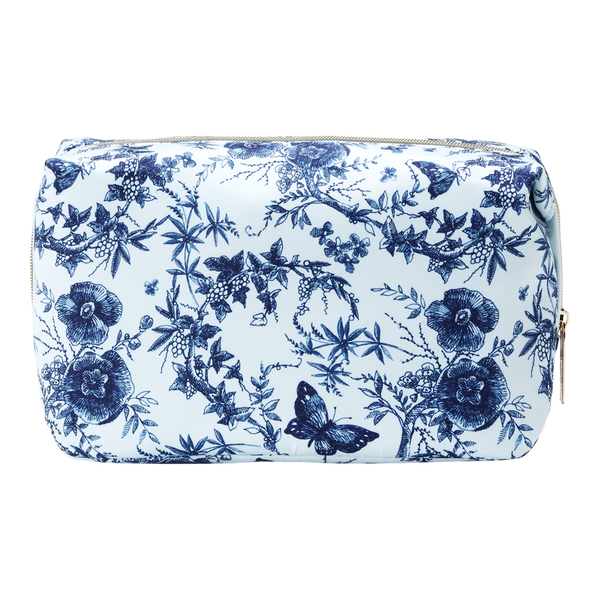 Tartan + Twine Blue Butterfly Floral Double-Zip Toiletry Bag #3