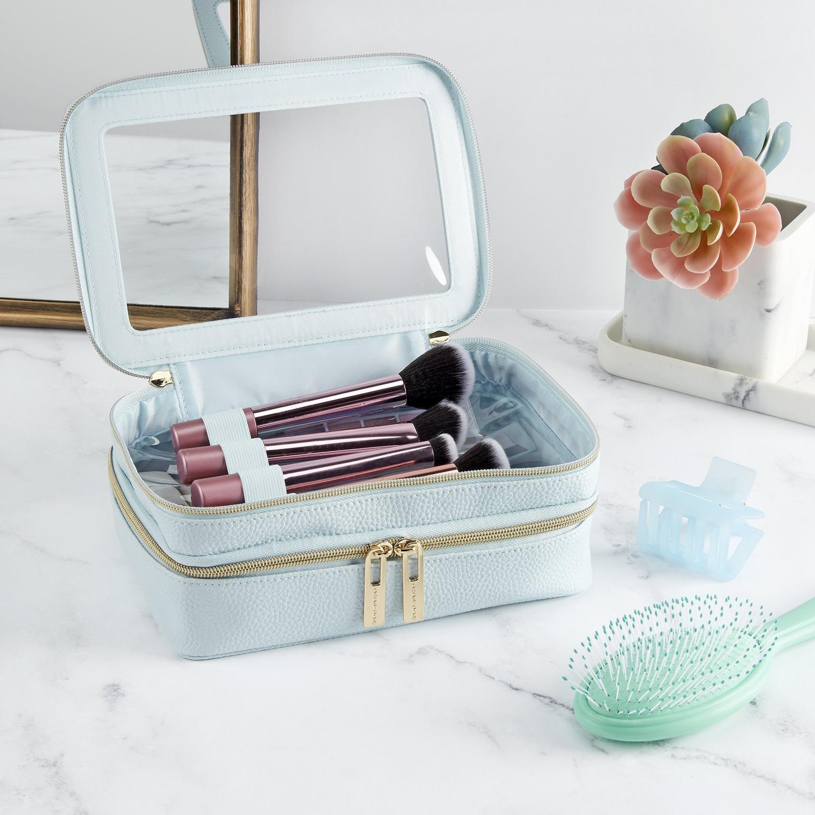 Blue Double-Zipper Organizer