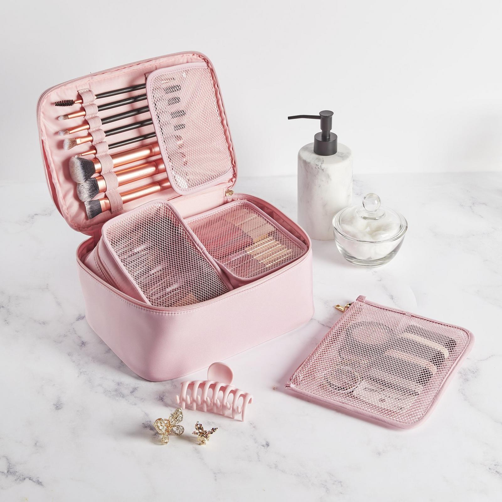 Pink 4 Piece Makeup Organizer