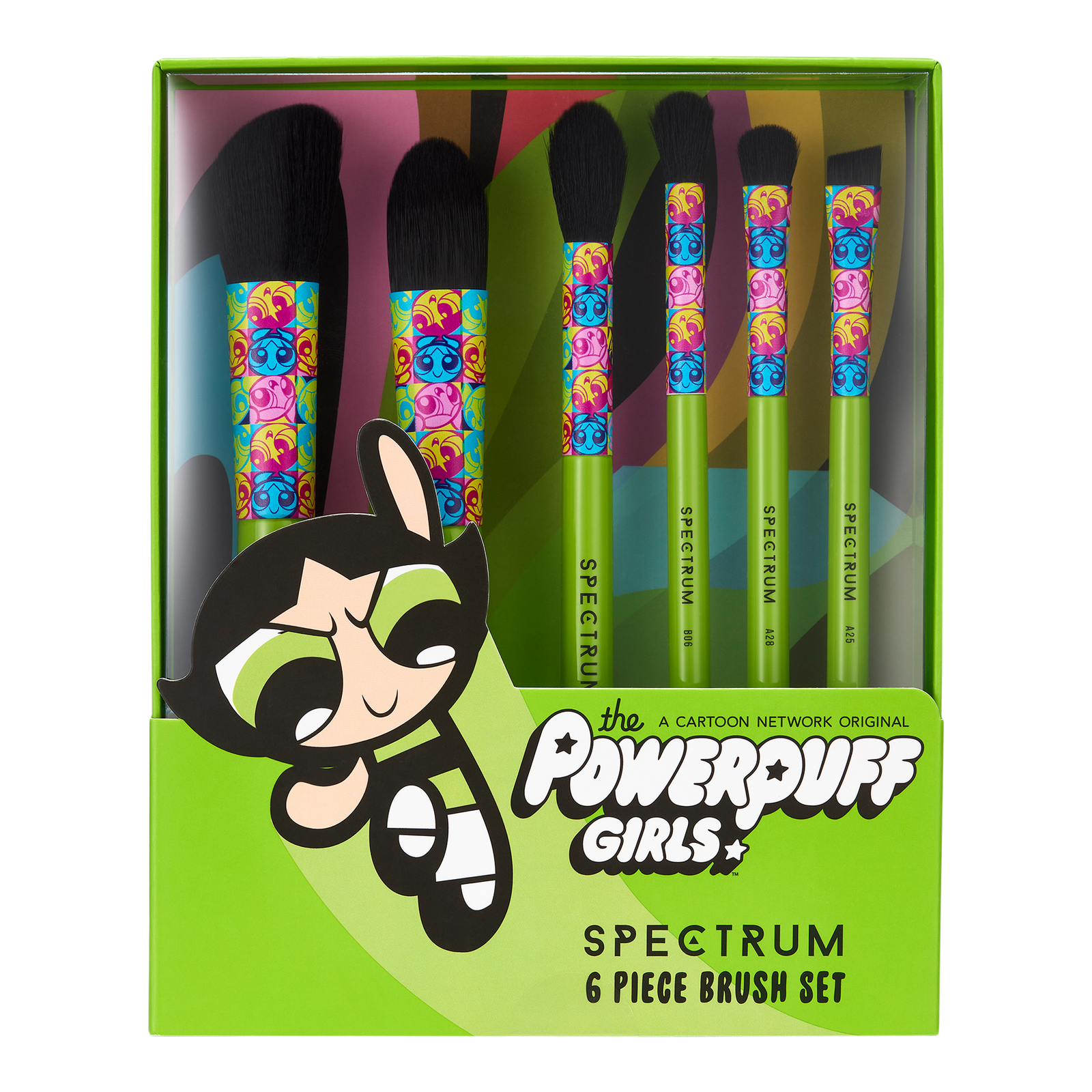The Powerpuff Girls Buttercup 6-Piece Makeup Brush Set