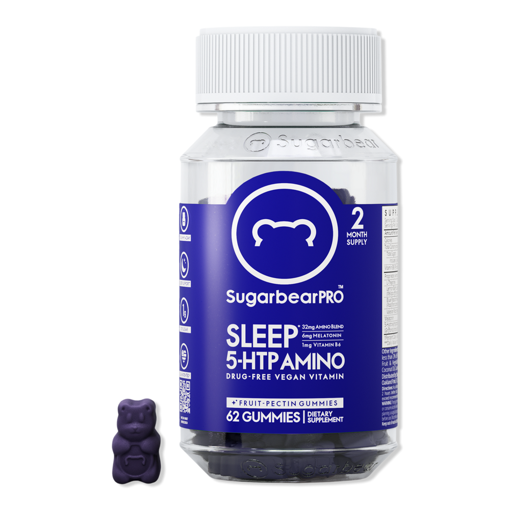 Sugarbear Sleep 5-HTP Amino Vegan Gummy Vitamins 4 Week Supply