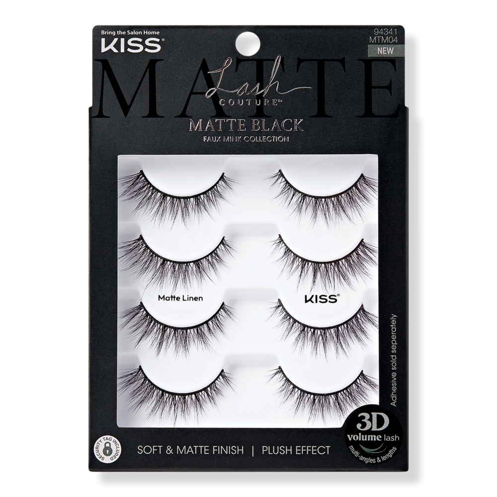 Kiss Lash Couture Matte Black Faux Mink Eyelashes Multipack