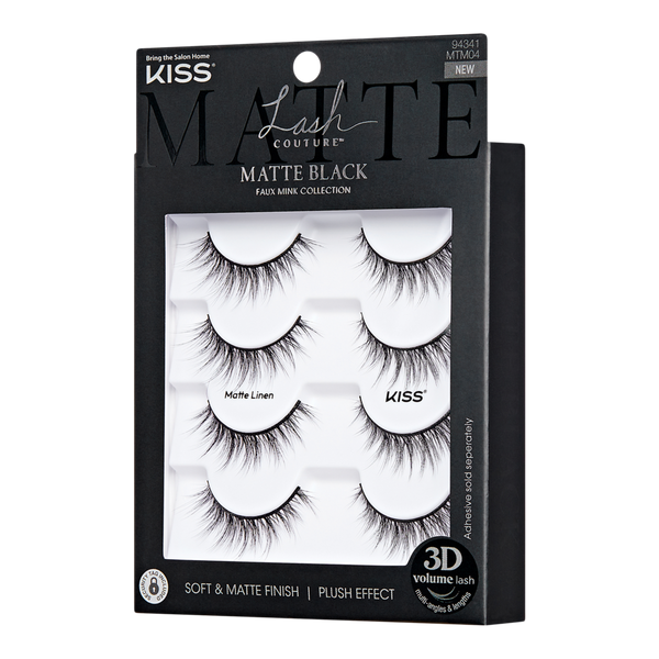 Kiss Lash Couture Matte Black Faux Mink Eyelashes Multipack #6