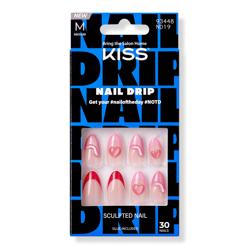 Kiss Nail Drip Glue-on Fake Nails - Latte Drip